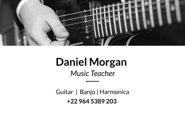 Plantilla de diseño de Music teacher Services Offer Business Card 85x55mm 