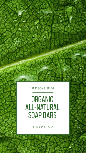 Template di design Soap Shop Ad with Drops on Leaf Instagram Story
