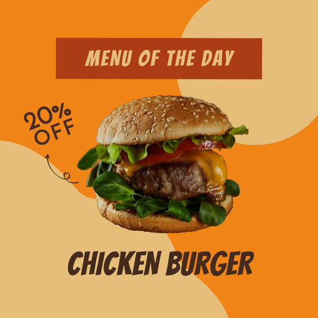 Chicken Burger Discount Instagram Design Template