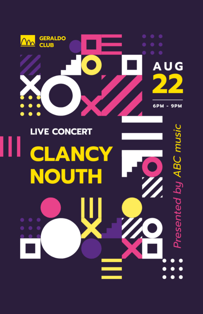 Plantilla de diseño de Band Concert Announcement with Creative Illustration Flyer 5.5x8.5in 