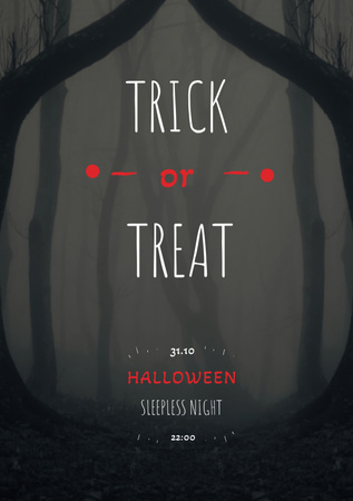 Halloween Night Events Invitation Scary Zombie Flyer A5 Design Template