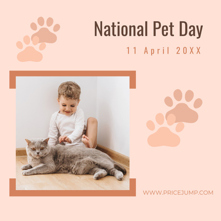 Modèle de visuel Adoption lors de la Journée nationale des animaux de compagnie - Instagram