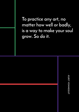 Citation about practice to any art Posterデザインテンプレート