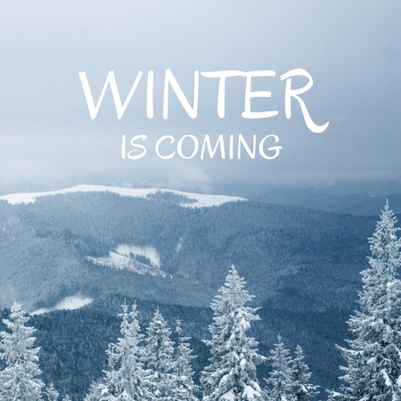 Platilla de diseño Snowy Mountains with Forest Instagram
