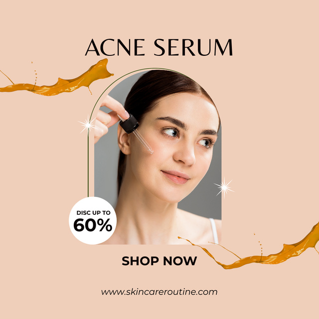 Acne Serum Discount Announcement Instagram Design Template