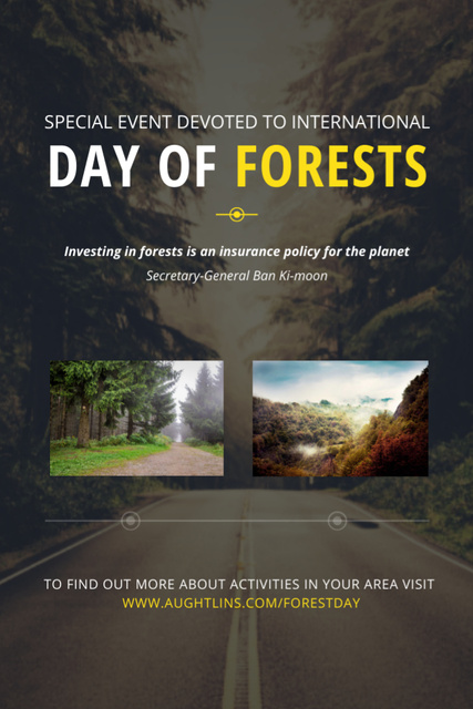 Plantilla de diseño de Earth's Greenery Appreciation Day with Forest Road View Postcard 4x6in Vertical 