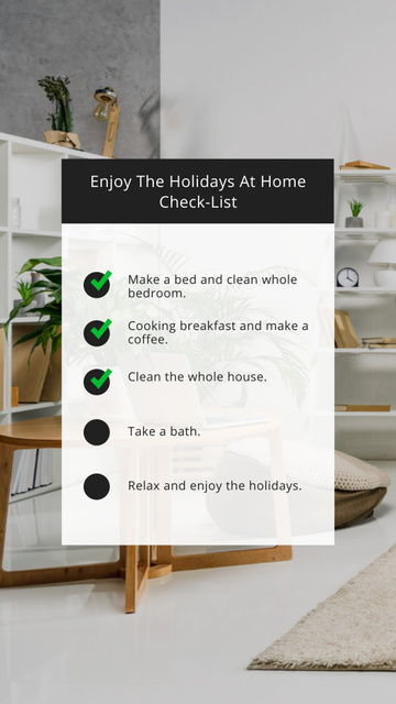 Enjoy The Holidays At Home Check-List Instagram Story tervezősablon
