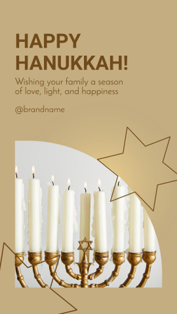 Happy Hanukkah For Family And Friends With Light Instagram Story Design Template
