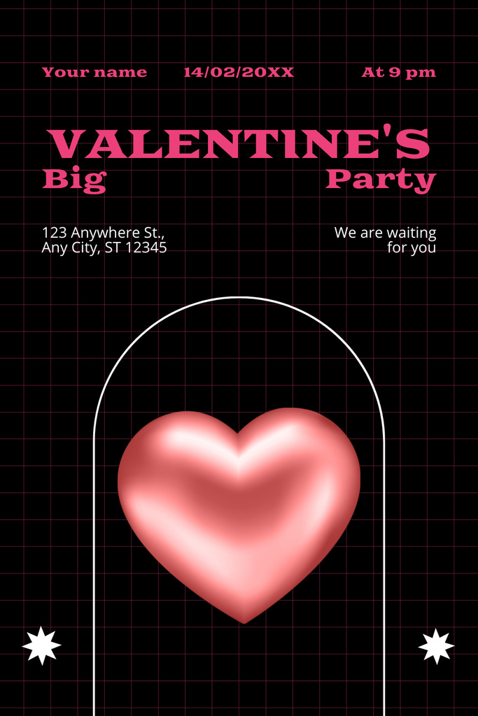 Big Valentine's Day Party Pinterest Tasarım Şablonu