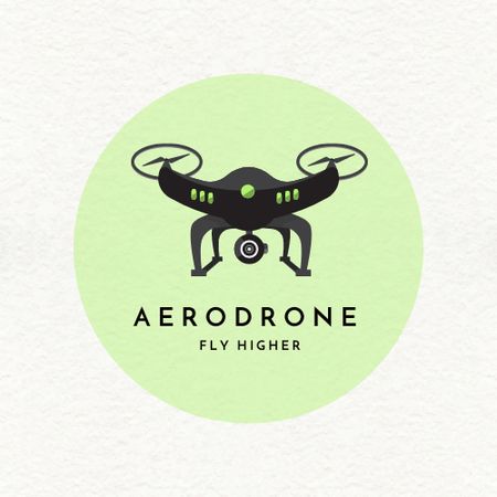 Illustration of Flying Drone Logo Design Template