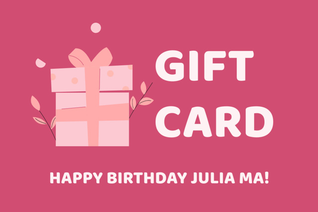 Pink Birthday Gift Card Gift Certificate Design Template