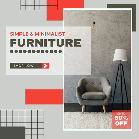 Buy Exquisite Furniture At Discounts In Our Store Instagram Design Template