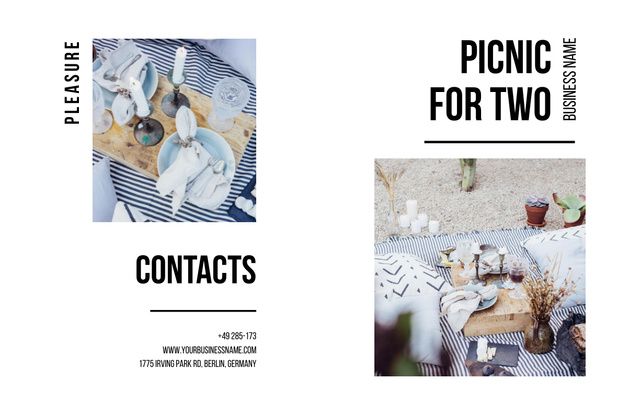 Awesome Picnic Offer With Decor For Couple Brochure 11x17in Bi-fold tervezősablon