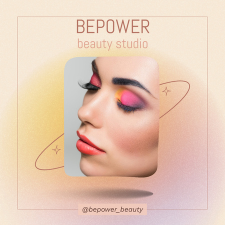 Beauty Studio Service Proposal with Attractive Young Woman Instagram Design Template