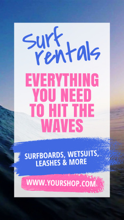 Ad of Surf Rentals Instagram Video Story Design Template