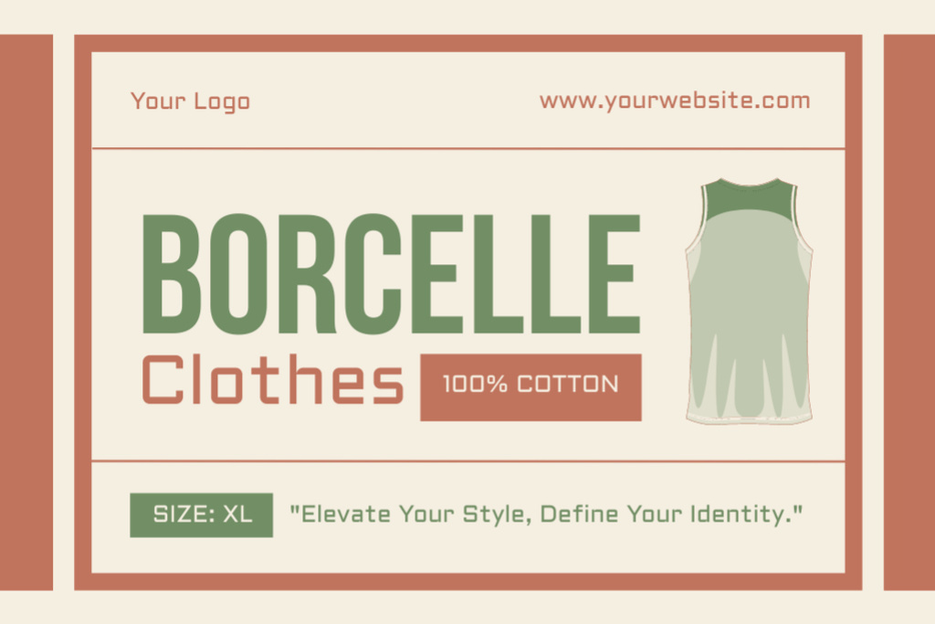 Template di design Stylish Clothes And Cotton T-shirt Offer Label