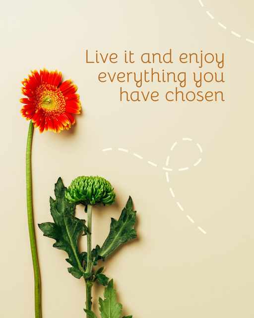 Quote about Living with Joy Instagram Post Vertical Design Template