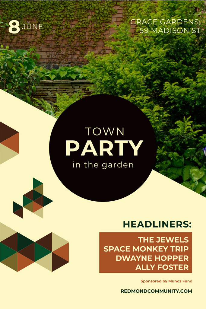 Template di design Town party in garden Invitation Pinterest