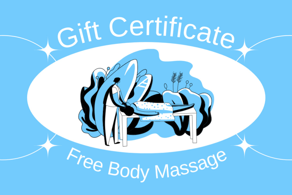 Plantilla de diseño de Free Body Massage Therapy Gift Certificate 