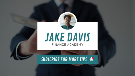 Finance Academy Vlog YouTube outro Design Template