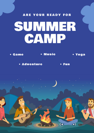 Summer Camp Announcement Poster A3 Design Template