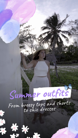 Yaz İçin Günlük Kıyafet Ve Elbiseler Teklifi TikTok Video Tasarım Şablonu