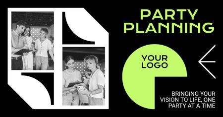 Plantilla de diseño de Proceso de planificación de eventos con collage Facebook AD 