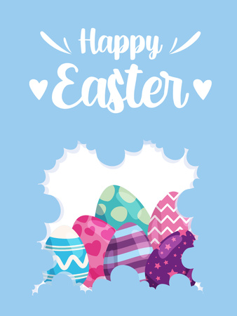 Cute Easter Holiday Greeting Poster US Design Template