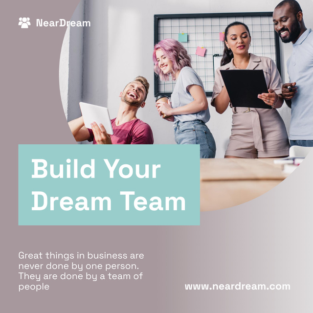 Designvorlage Dream Team Building Training für LinkedIn post
