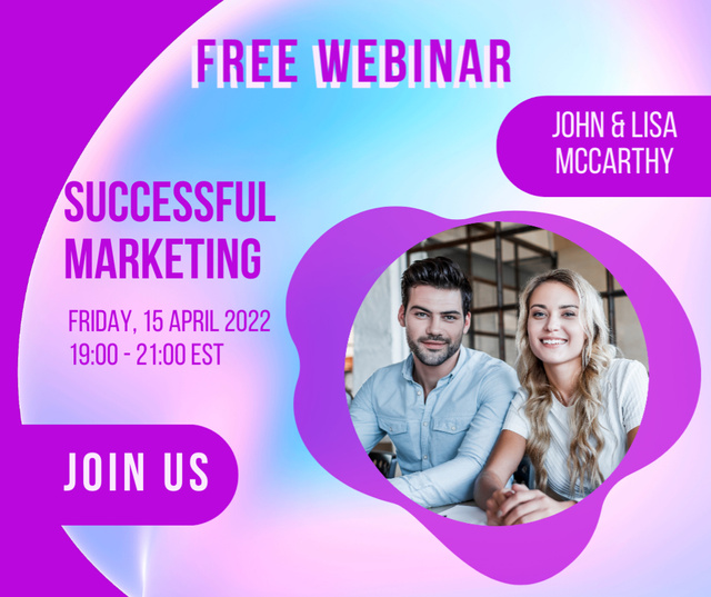 Ad of Free Webinar about Successful Marketing Facebookデザインテンプレート
