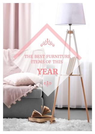 Furniture showroom advertisement with Cozy Sofa Poster Design Template