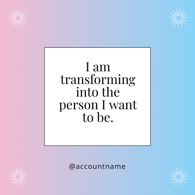 Designvorlage Self Transformation Quote für Instagram