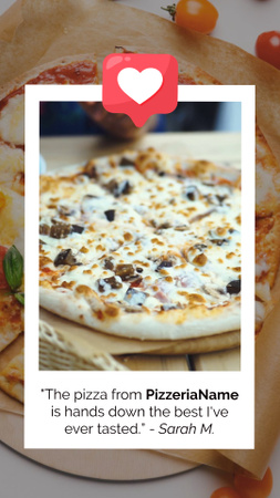 Zákaznická recenze lahodné pizzy a pizzerie TikTok Video Šablona návrhu