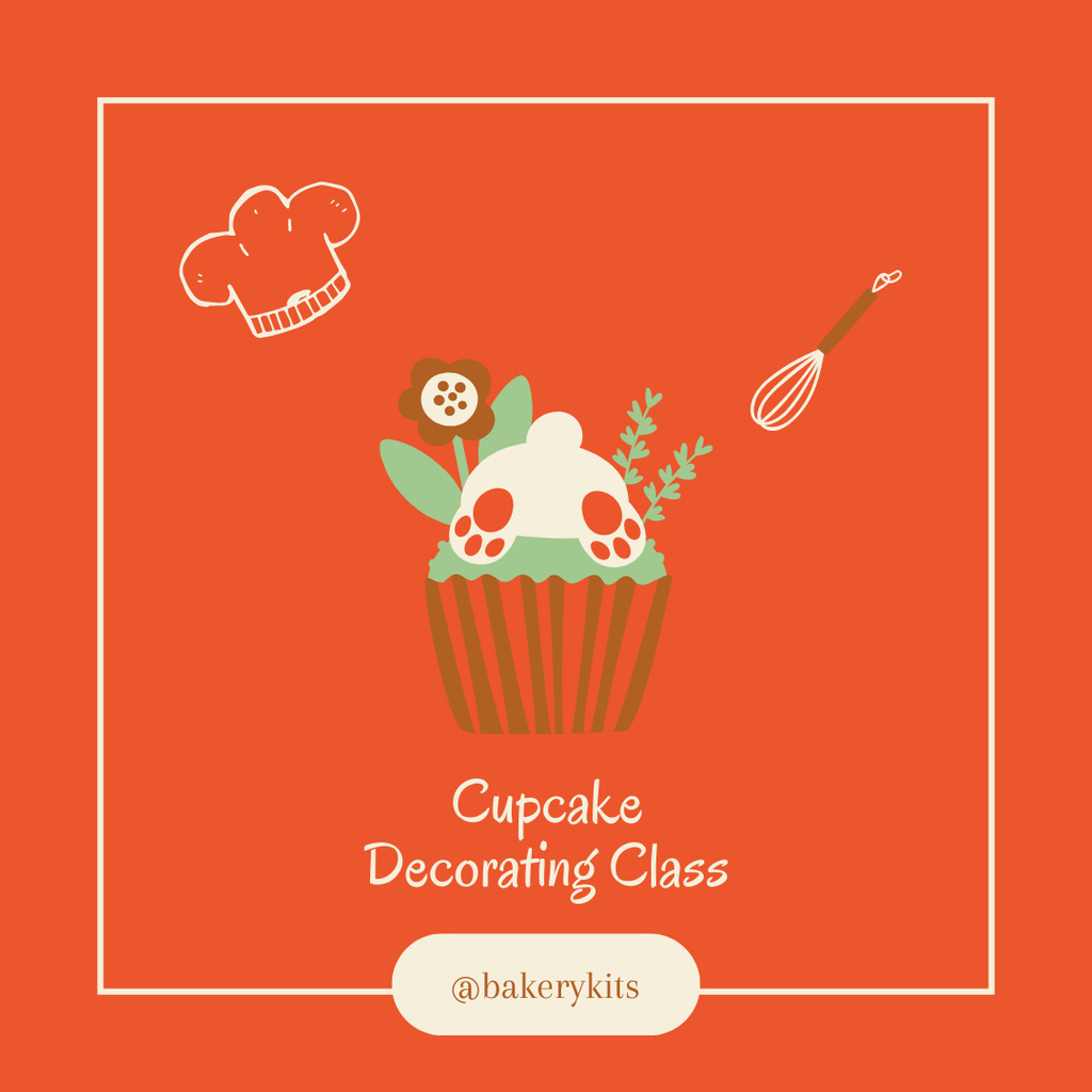 Cupcake Decorating Class Instagram Modelo de Design