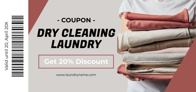 Designvorlage Discount Voucher for Laundry Services with Fresh Laundry für Coupon Din Large