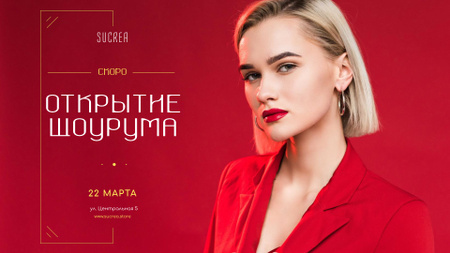 Stylish Women in Red Outfit Full HD video – шаблон для дизайна