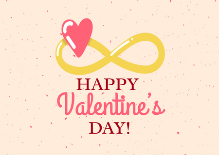 Valentine's Day Greeting with Infinity Sign Postcard Design Template