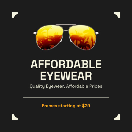 Plantilla de diseño de Oferta de venta de gafas de sol de calidad a precio asequible Animated Post 