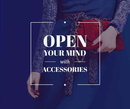 Accessories Quote Stylish Woman in Blue Facebook Design Template