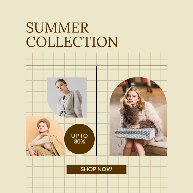 Summer Collection Fashion Sale with Women Instagramデザインテンプレート