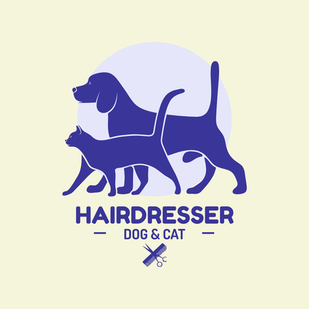 Dog's and Cat's Hairdresser Animated Logo Design Template