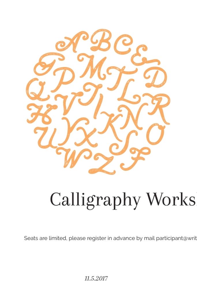 Designvorlage Calligraphy workshop poster für Tumblr