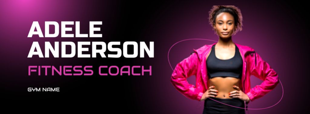 Professional Fitness Coach Ad Facebook cover Design Template