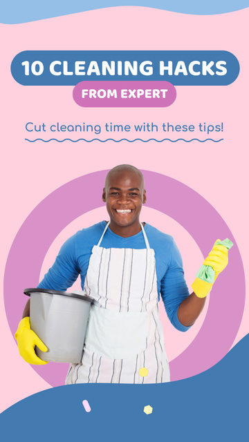 Plantilla de diseño de Set Of Cleaning Tips And Tricks From Expert Instagram Video Story 