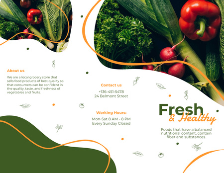 Plantilla de diseño de Anuncio de venta de verduras frescas Brochure 8.5x11in 