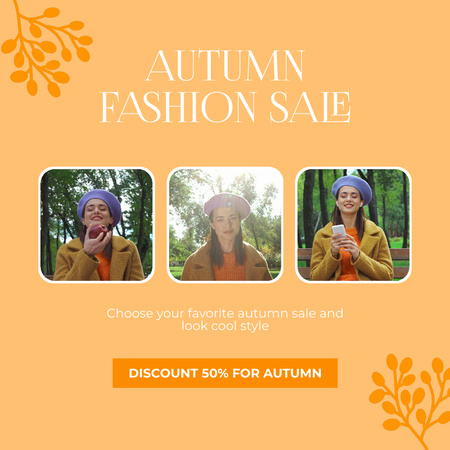 Fall Sale Announcement Collage Animated Post Design Template