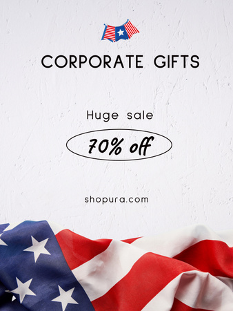 Template di design USA Independence Day Sale Announcement Poster US
