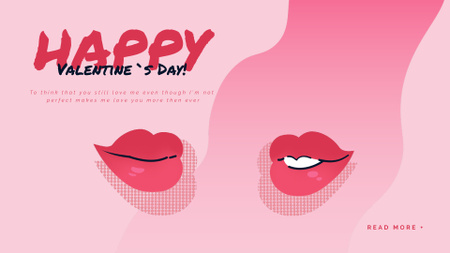 Kissing red lips on Valentine's Day Full HD video Modelo de Design