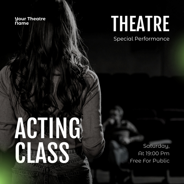 Modèle de visuel Special Theater Classes Announcement - Instagram AD