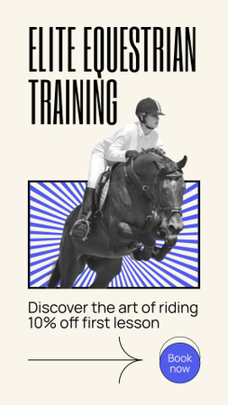 Designvorlage Prestigious Equestrian Horse Training With Discount Offer für Instagram Story